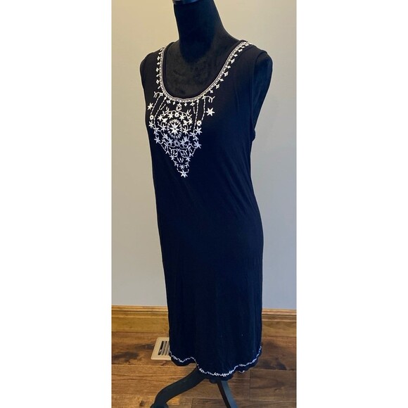 Philosophy Swimsuit Coverup or Casual Dress Plus Size 1X Black White Embroidery - Picture 4 of 12